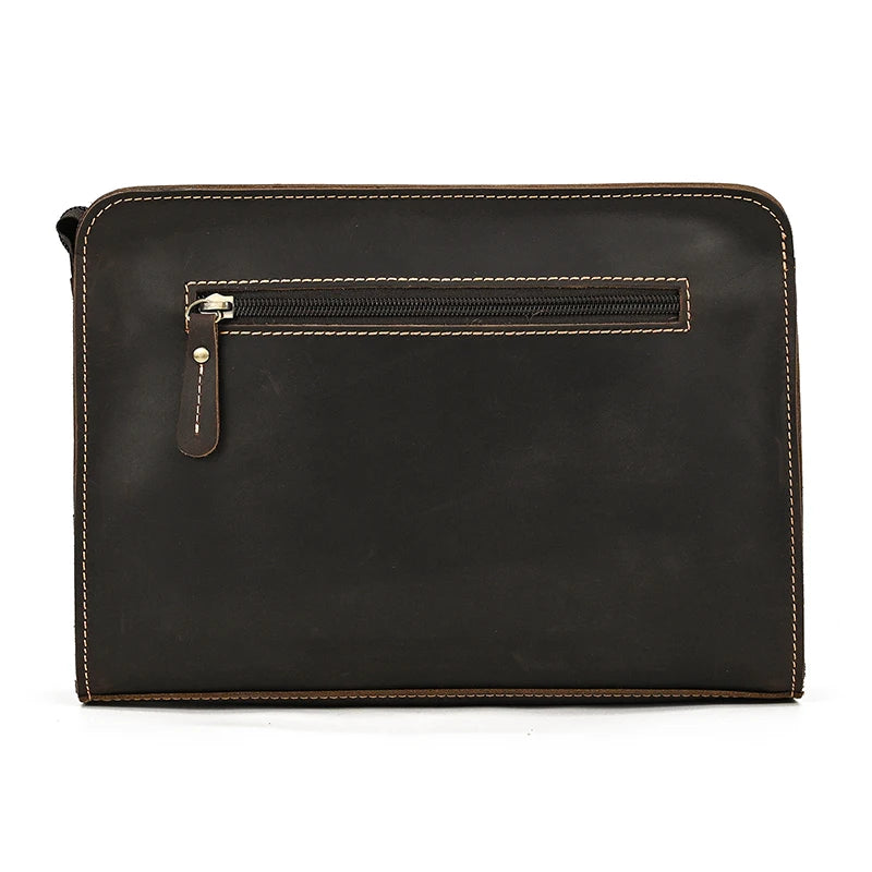 Top Grade Men Purse Genuine Leather Day Clutches For Male Vintage Style Hand Purse Crazy Horse Leather Mens Clutch Big Wallet
