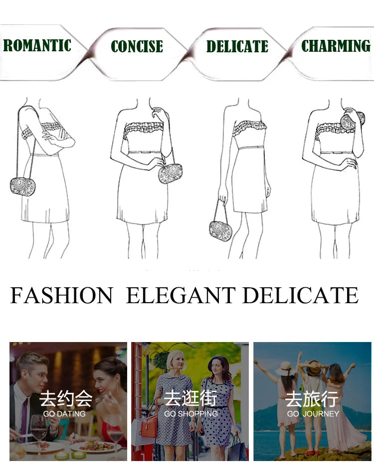 XIYUAN Purple/Green Evening Crystal Handbag Bridal Party Handbags Clutches Purses Women Clutches Purse Designer Evening Bags