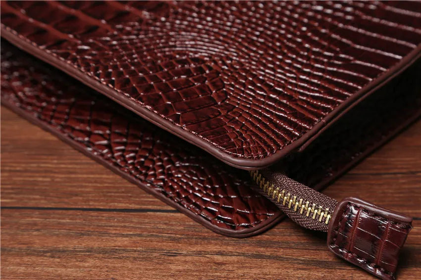 Luxury Crocodile PU Leather Men's Clutches Bag Fashion Men Women Clutches Handbags Casual Business Envelope Bag Clutch IPAD Bags