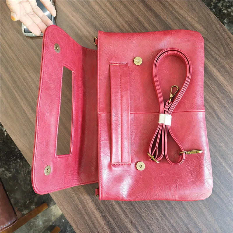 Women Clutches PU leather Crossbody Bags for female Shoulder messenger bag Laptop Bag For Macbook Pouch Bag big Ladies handbag