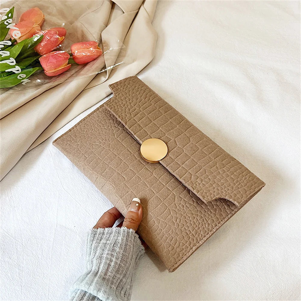 Felt Large Capacity Handbag Women Bags Fashion Luxury Stone Pattern Clutches Envelope Wallet Square Clutches For Wedding Party