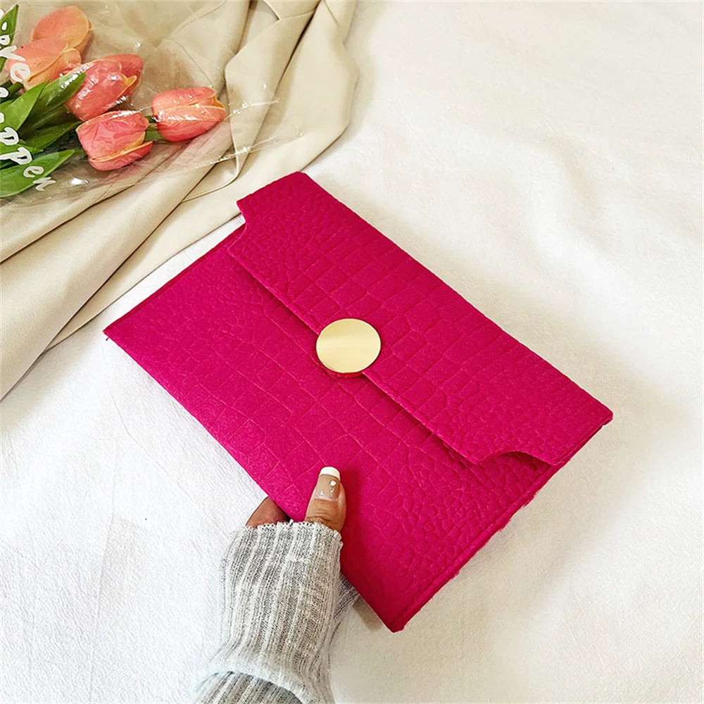 Felt Large Capacity Handbag Women Bags Fashion Luxury Stone Pattern Clutches Envelope Wallet Square Clutches For Wedding Party