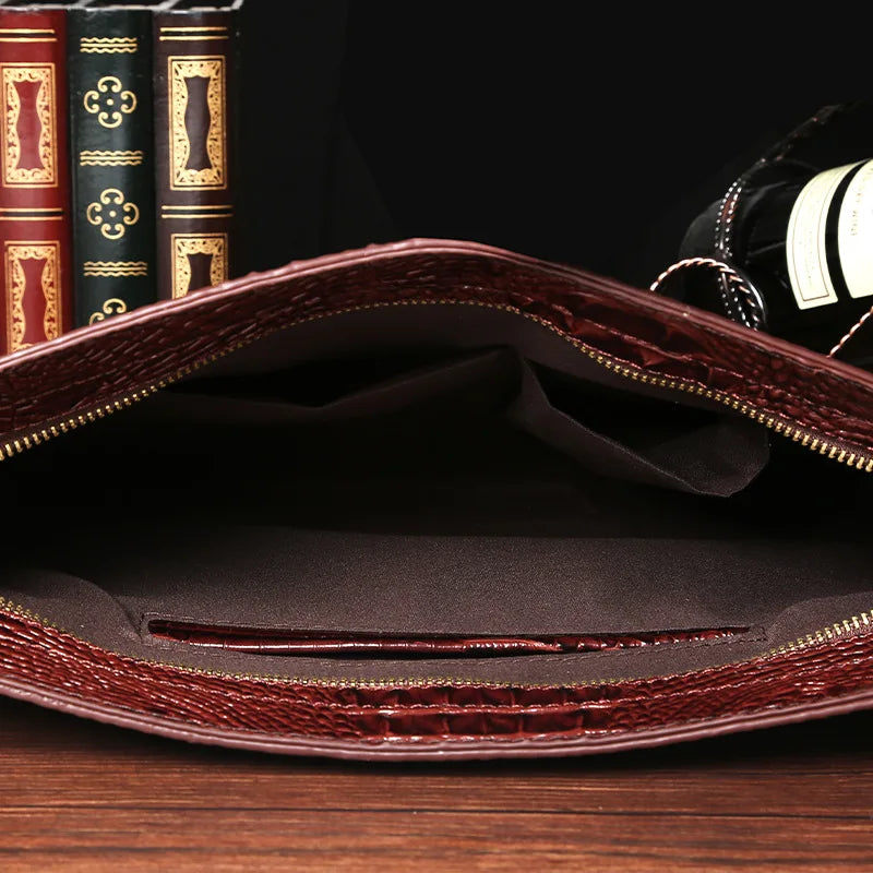 Luxury Crocodile PU Leather Men's Clutches Bag Fashion Men Women Clutches Handbags Casual Business Envelope Bag Clutch IPAD Bags