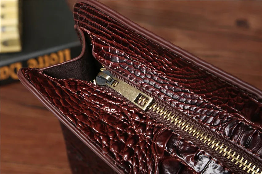 Luxury Crocodile PU Leather Men's Clutches Bag Fashion Men Women Clutches Handbags Casual Business Envelope Bag Clutch IPAD Bags