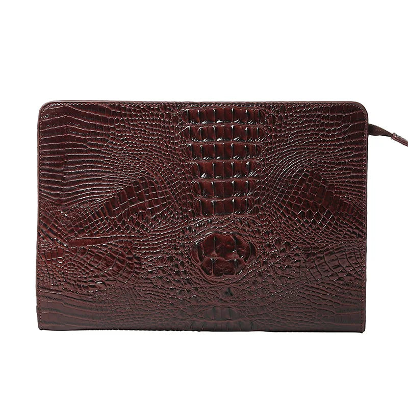Luxury Crocodile PU Leather Men's Clutches Bag Fashion Men Women Clutches Handbags Casual Business Envelope Bag Clutch IPAD Bags