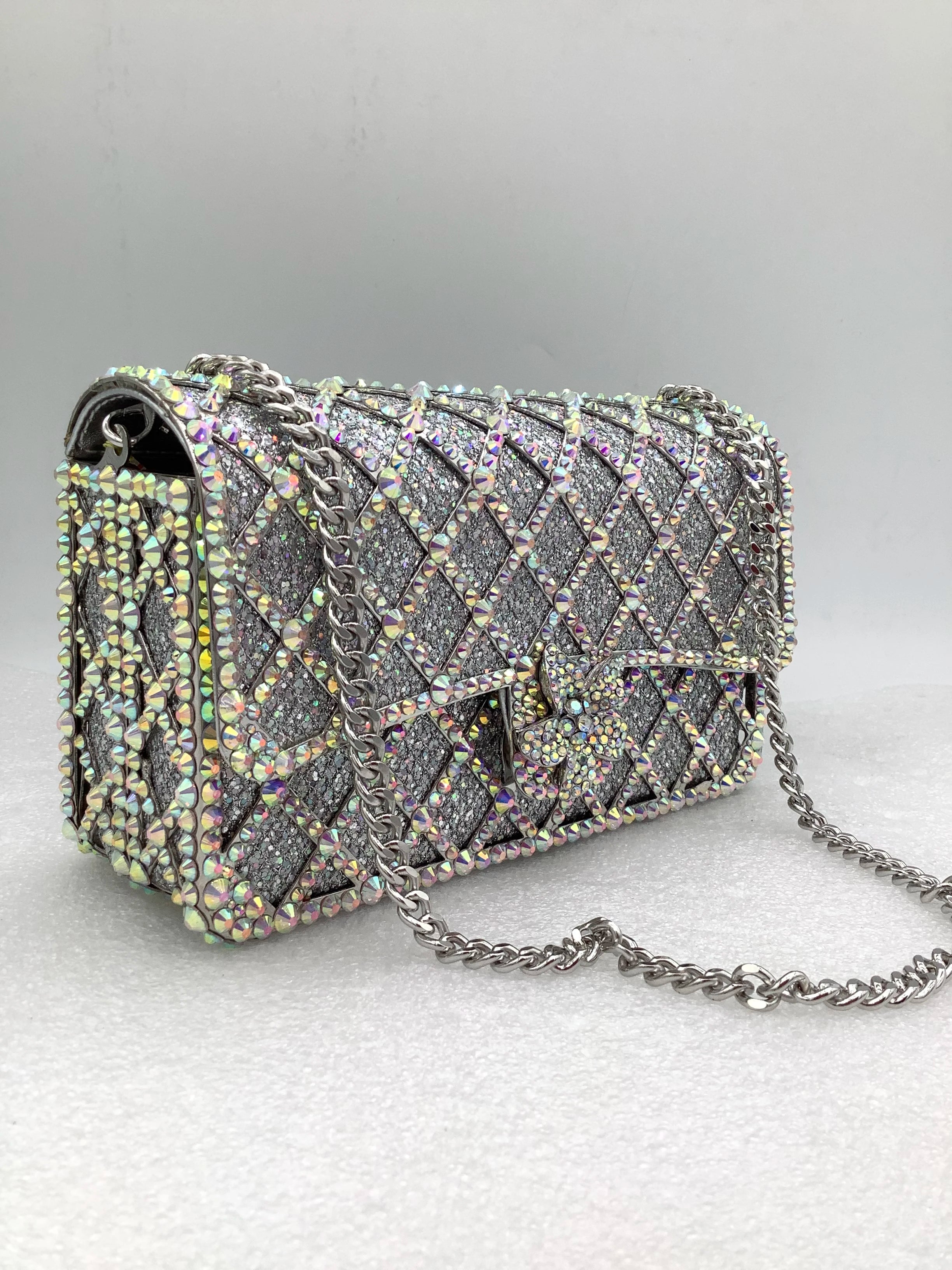 XIYUAN Purple/Green Evening Crystal Handbag Bridal Party Handbags Clutches Purses Women Clutches Purse Designer Evening Bags