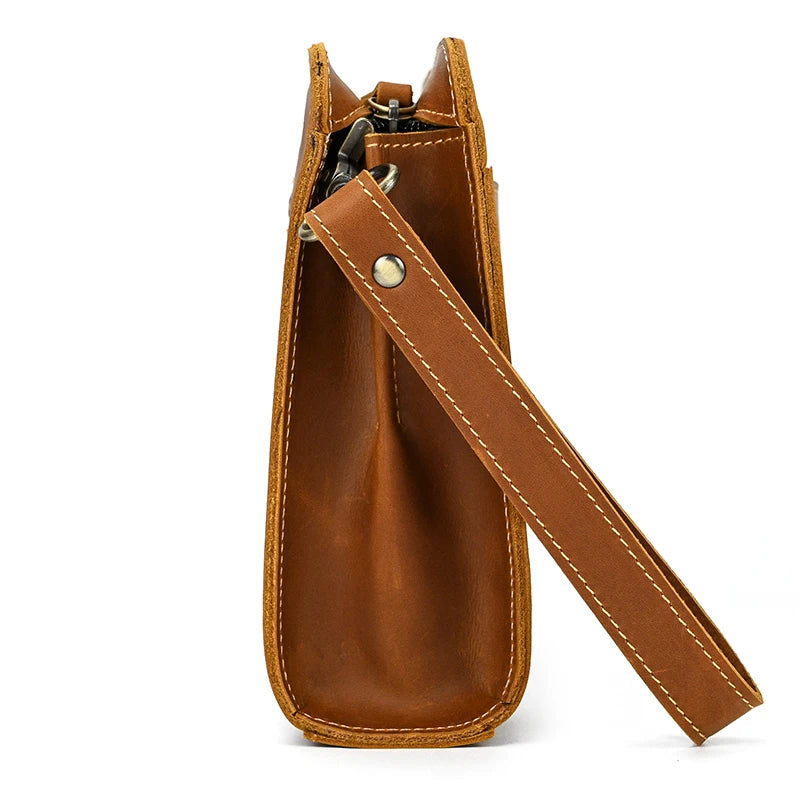 Top Grade Men Purse Genuine Leather Day Clutches For Male Vintage Style Hand Purse Crazy Horse Leather Mens Clutch Big Wallet