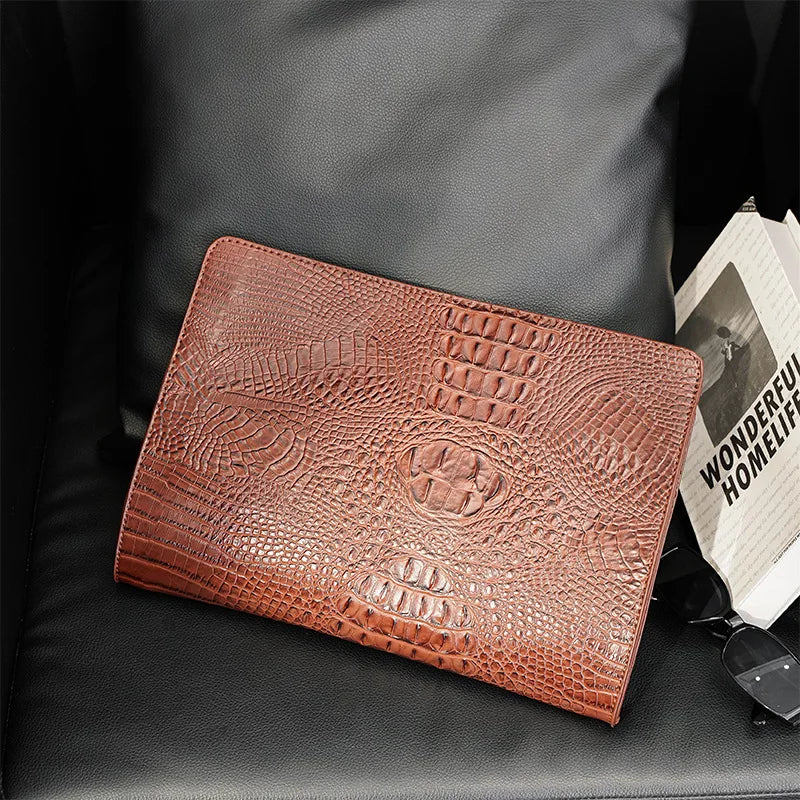 Luxury Crocodile PU Leather Men's Clutches Bag Fashion Men Women Clutches Handbags Casual Business Envelope Bag Clutch IPAD Bags