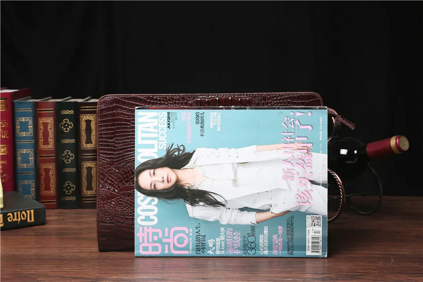 Luxury Crocodile PU Leather Men's Clutches Bag Fashion Men Women Clutches Handbags Casual Business Envelope Bag Clutch IPAD Bags
